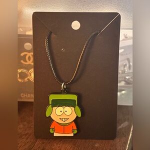 Kids Cartoon Character Pendant Necklace - Green and Orange
